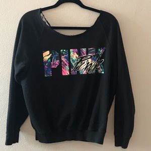 PINK sweatshirt boatneck